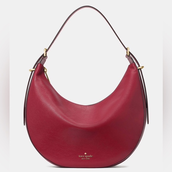 kate spade Handbags - ♠️kate spade Nova Smooth Leather Large Crescent Shoulder Bag, Red Jam NWT
